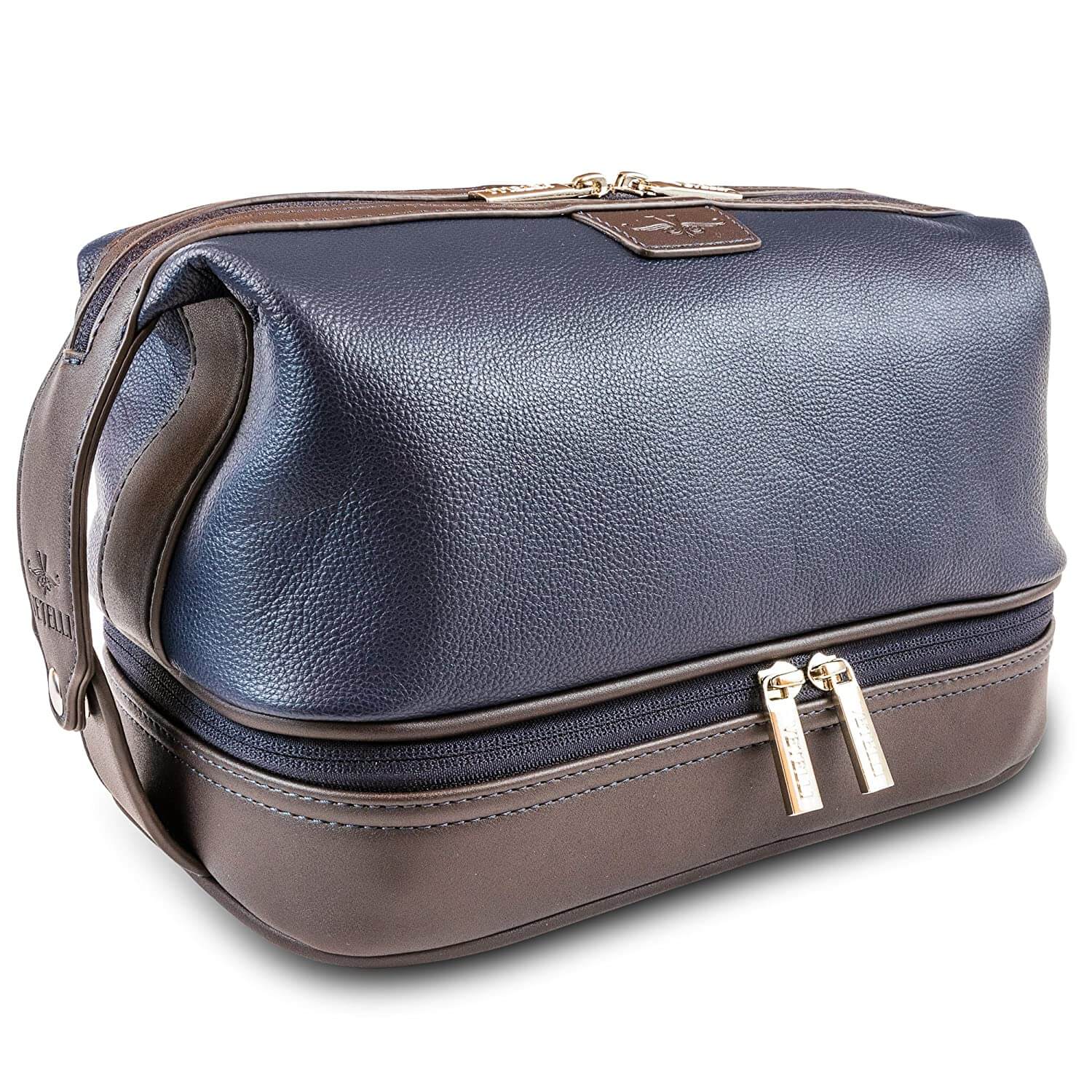 Mens Leather Travel Toiletry & Shave Bag Vetelli Leo Great Mens Gift Size Large