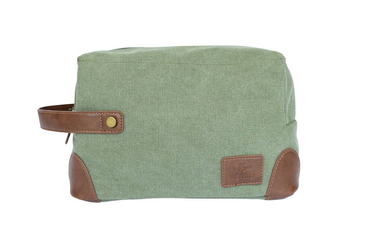 Green Marco Canvas Toiletry Bag - Vetelli