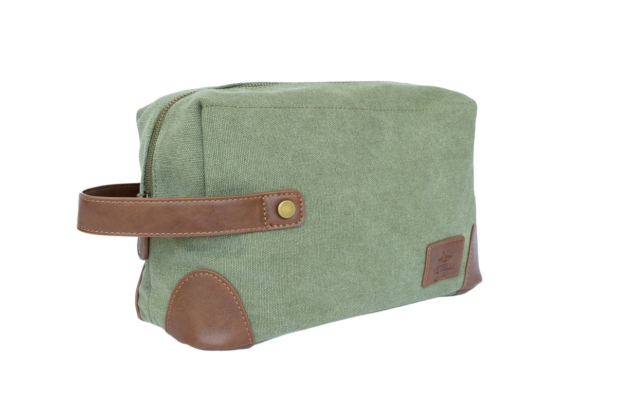 Green Marco Canvas Toiletry Bag - Vetelli