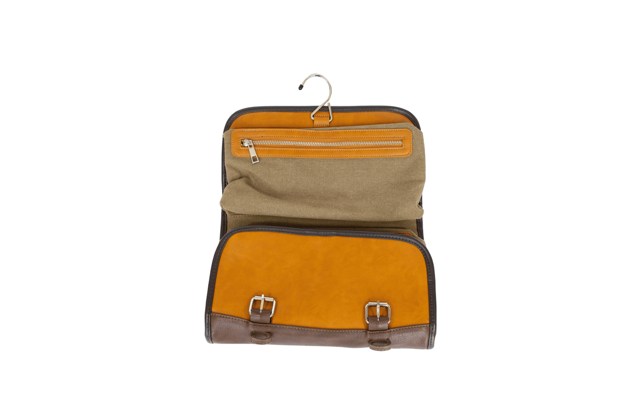 Brown Hanging Toiletry Bag - Vetelli