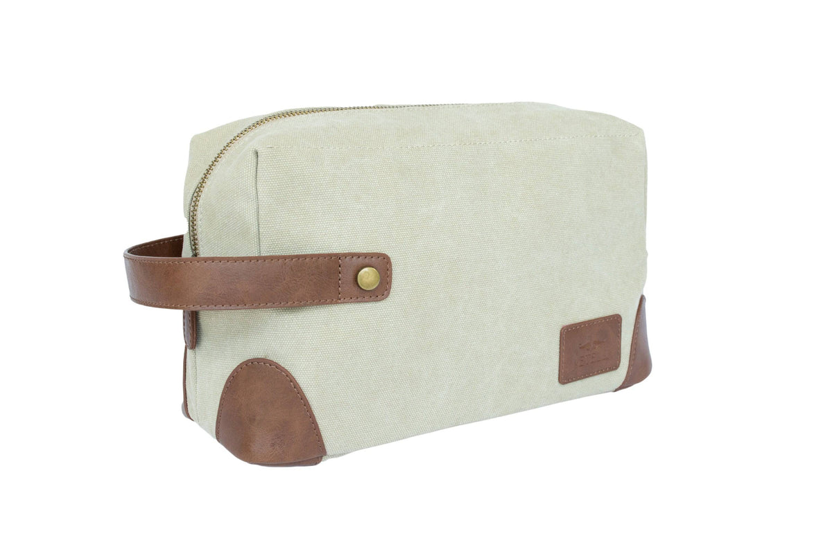 Beige Marco Canvas Toiletry Bag - Vetelli