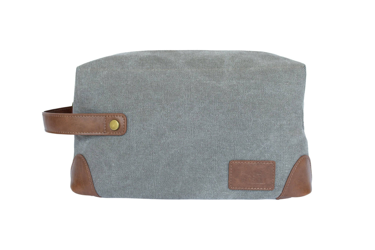 Light Grey Marco Canvas Toiletry Bag - Vetelli