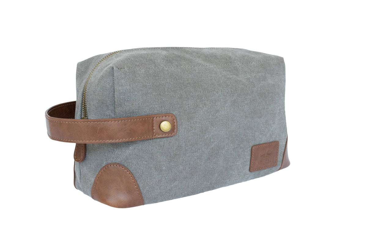 Light Grey Marco Canvas Toiletry Bag - Vetelli