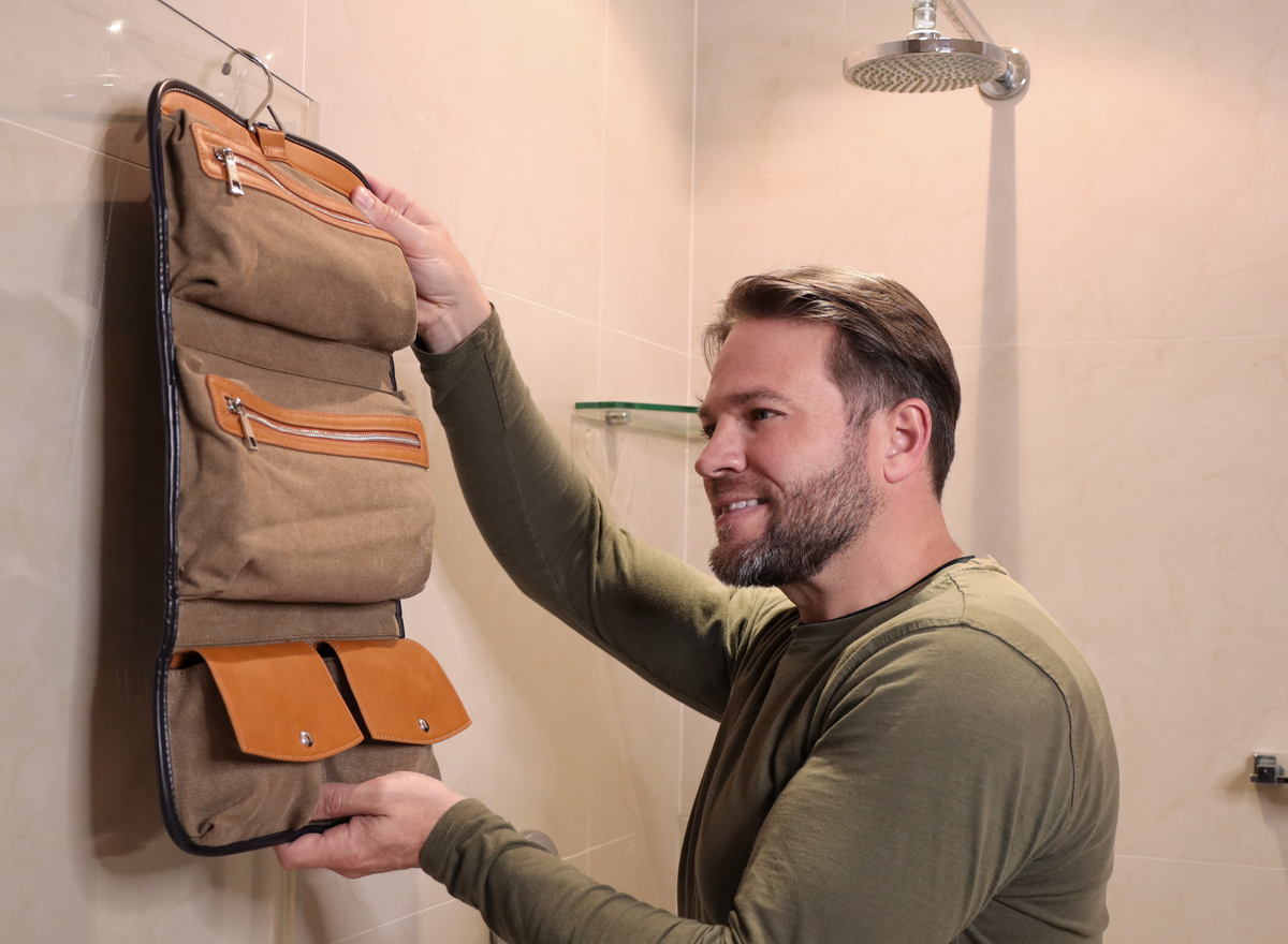 Mens hanging wash bag sales